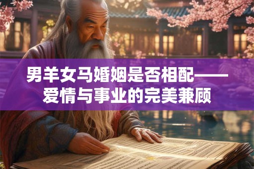 男羊女马婚姻是否相配——爱情与事业的完美兼顾