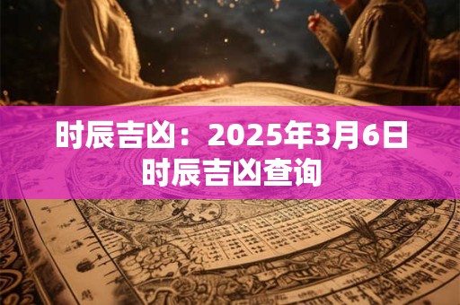 时辰吉凶：2025年3月6日时辰吉凶查询