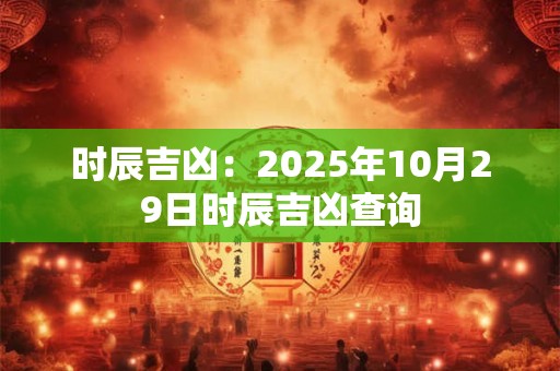 时辰吉凶：2025年10月29日时辰吉凶查询