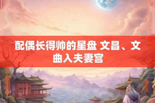 配偶长得帅的星盘 文昌、文曲入夫妻宫