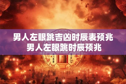男人左眼跳吉凶时辰表预兆 男人左眼跳时辰预兆