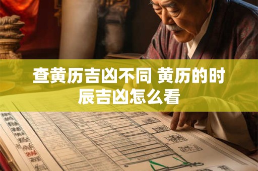 查黄历吉凶不同 黄历的时辰吉凶怎么看