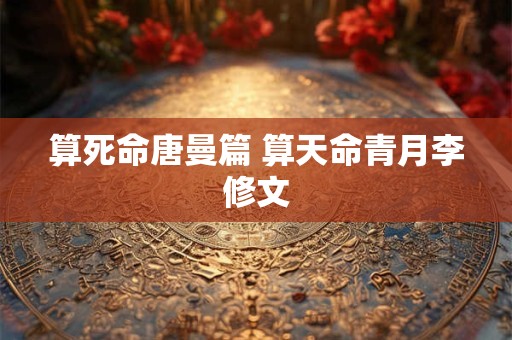 算死命唐曼篇 算天命青月李修文
