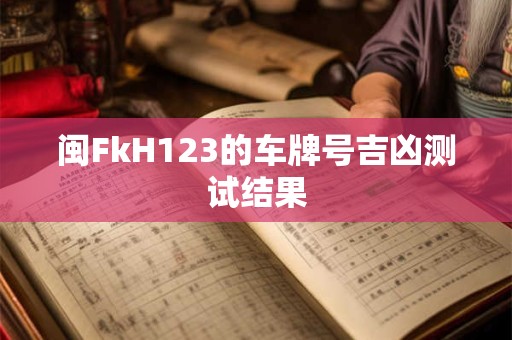 闽FkH123的车牌号吉凶测试结果