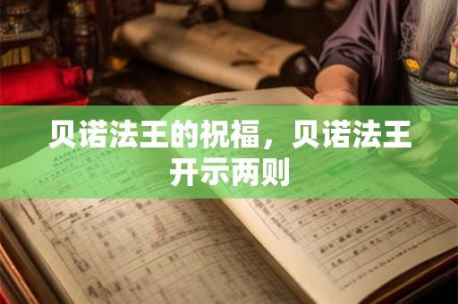 贝诺法王的祝福，贝诺法王开示两则
