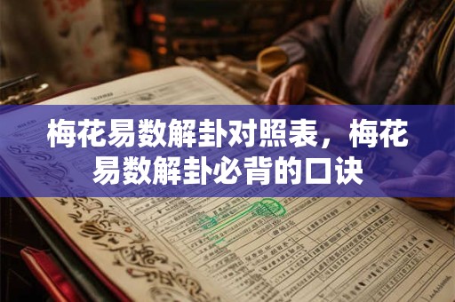 梅花易数解卦对照表，梅花易数解卦必背的口诀