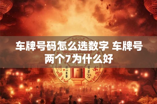 车牌号码怎么选数字 车牌号两个7为什么好