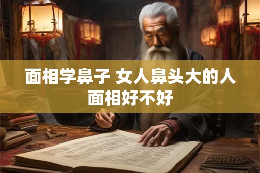 面相学鼻子 女人鼻头大的人面相好不好