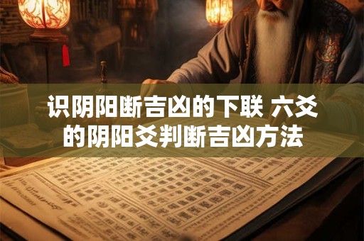 识阴阳断吉凶的下联 六爻的阴阳爻判断吉凶方法