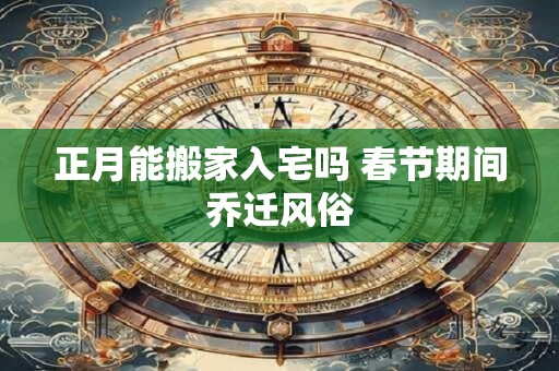 正月能搬家入宅吗 春节期间乔迁风俗