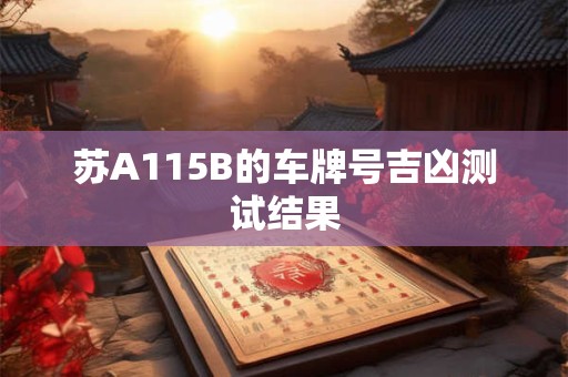 苏A115B的车牌号吉凶测试结果