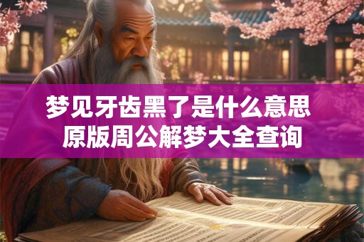 梦见牙齿黑了是什么意思 原版周公解梦大全查询