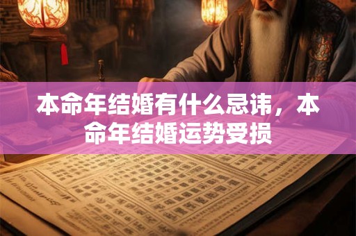 本命年结婚有什么忌讳，本命年结婚运势受损