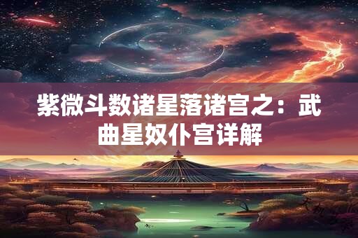 紫微斗数诸星落诸宫之：武曲星奴仆宫详解