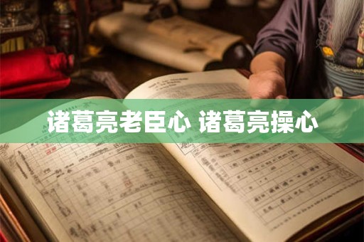 诸葛亮老臣心 诸葛亮操心