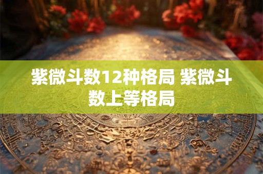 紫微斗数12种格局 紫微斗数上等格局