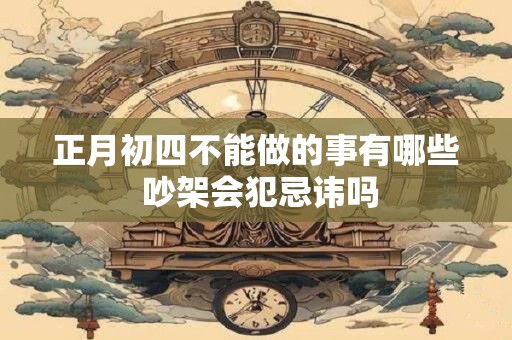 正月初四不能做的事有哪些 吵架会犯忌讳吗