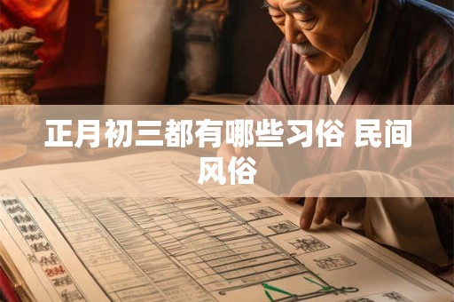 详细阅读:正月初三都有哪些习俗 民间风俗 正月初三都有哪些习俗 民间风俗