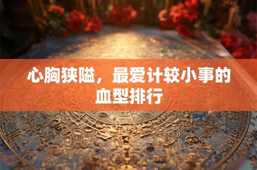 心胸狭隘，最爱计较小事的血型排行