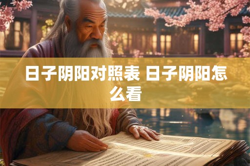 日子阴阳对照表 日子阴阳怎么看
