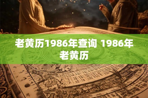 老黄历1986年查询 1986年老黄历
