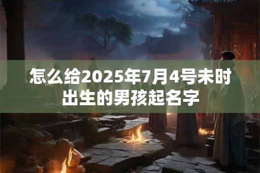 怎么给2025年7月4号未时出生的男孩起名字