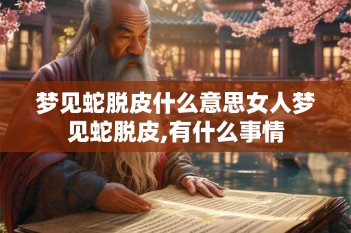 详细阅读:梦见蛇脱皮什么意思女人梦见蛇脱皮,有什么事情 梦见蛇脱皮什么意思女人梦见蛇脱皮,有什么事情