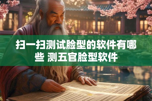 扫一扫测试脸型的软件有哪些 测五官脸型软件