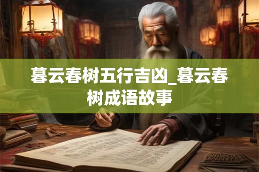 暮云春树五行吉凶_暮云春树成语故事