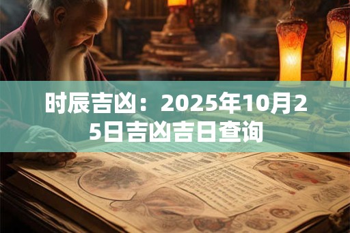 时辰吉凶：2025年10月25日吉凶吉日查询