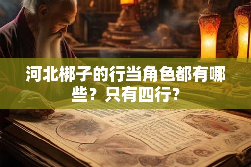 河北梆子的行当角色都有哪些？只有四行？