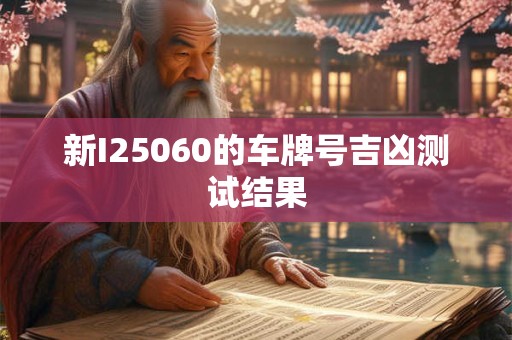 新I25060的车牌号吉凶测试结果