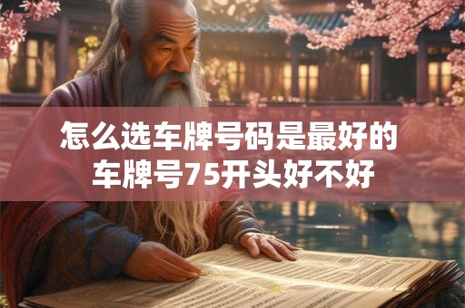 怎么选车牌号码是最好的 车牌号75开头好不好