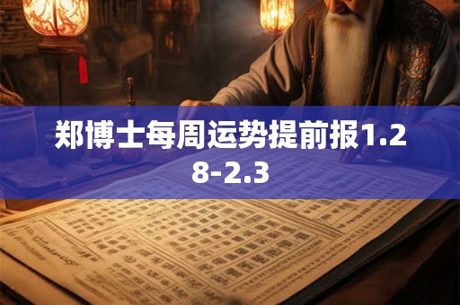 郑博士每周运势提前报1.28-2.3