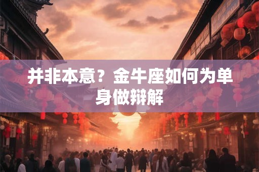 并非本意？金牛座如何为单身做辩解