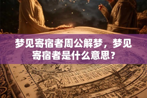 梦见寄宿者周公解梦，梦见寄宿者是什么意思？