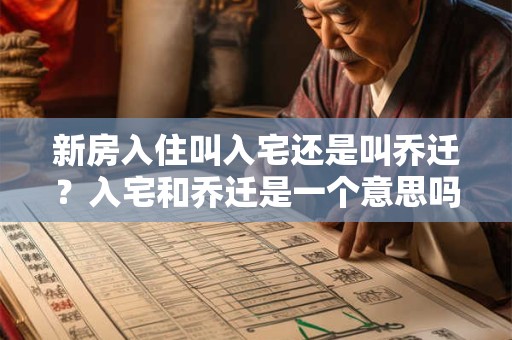 新房入住叫入宅还是叫乔迁？入宅和乔迁是一个意思吗