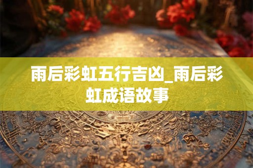 雨后彩虹五行吉凶_雨后彩虹成语故事