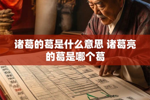诸葛的葛是什么意思 诸葛亮的葛是哪个葛