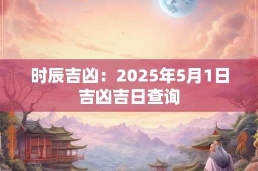 时辰吉凶：2025年5月1日吉凶吉日查询