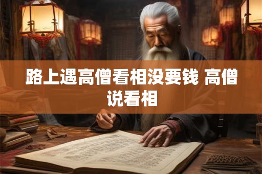 路上遇高僧看相没要钱 高僧说看相