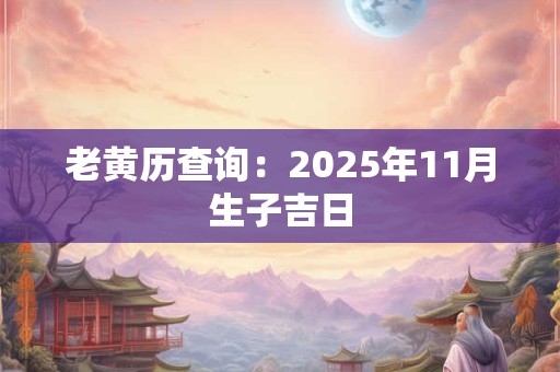 老黄历查询：2025年11月生子吉日
