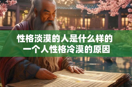 性格淡漠的人是什么样的 一个人性格冷漠的原因