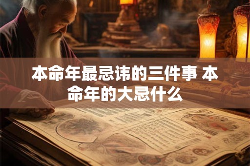 本命年最忌讳的三件事 本命年的大忌什么