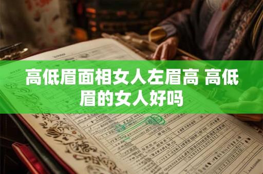 高低眉面相女人左眉高 高低眉的女人好吗
