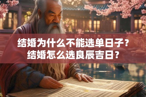 结婚为什么不能选单日子？结婚怎么选良辰吉日？