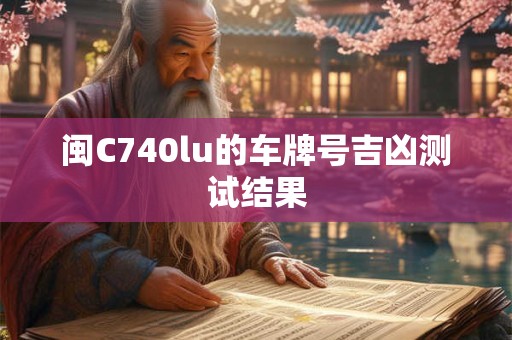 闽C740lu的车牌号吉凶测试结果
