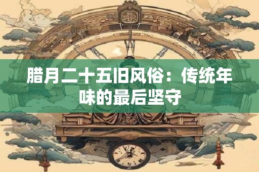 腊月二十五旧风俗：传统年味的最后坚守
