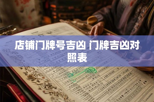 店铺门牌号吉凶 门牌吉凶对照表