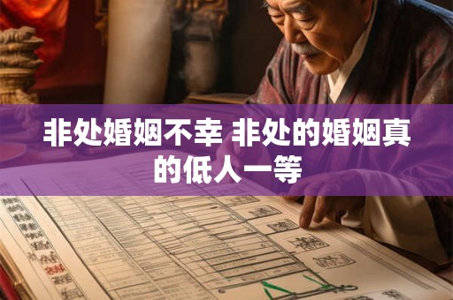 非处婚姻不幸 非处的婚姻真的低人一等